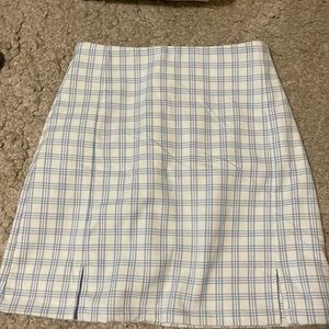 Plaid skirts with little slits on each side